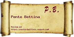 Pente Bettina névjegykártya